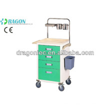 DW-AC216 carrinho de carrinho anestésico para a roupa suja carrinho médico carrinho de hospital carrinho de carrinho de aço inoxidável para venda quente